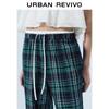 UR Women's Spliced Drawstring Plaid Straight Leg Pants