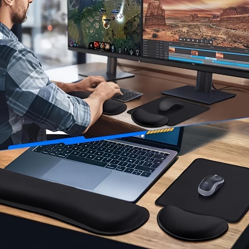 2pcs/set Pad, Gel Memory Foam Wrist Rest for Computer Keyboard, Mouse, Desk Pads Support Hand And Arm, Mousepad Rests, Black