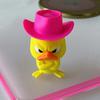 Fun Office Desk Toys Angry Duck Figurine, 3D Printed Yellow Decoration with Cowboy Funny Decor Hat, Little Animal Ornament for Home Desktop,