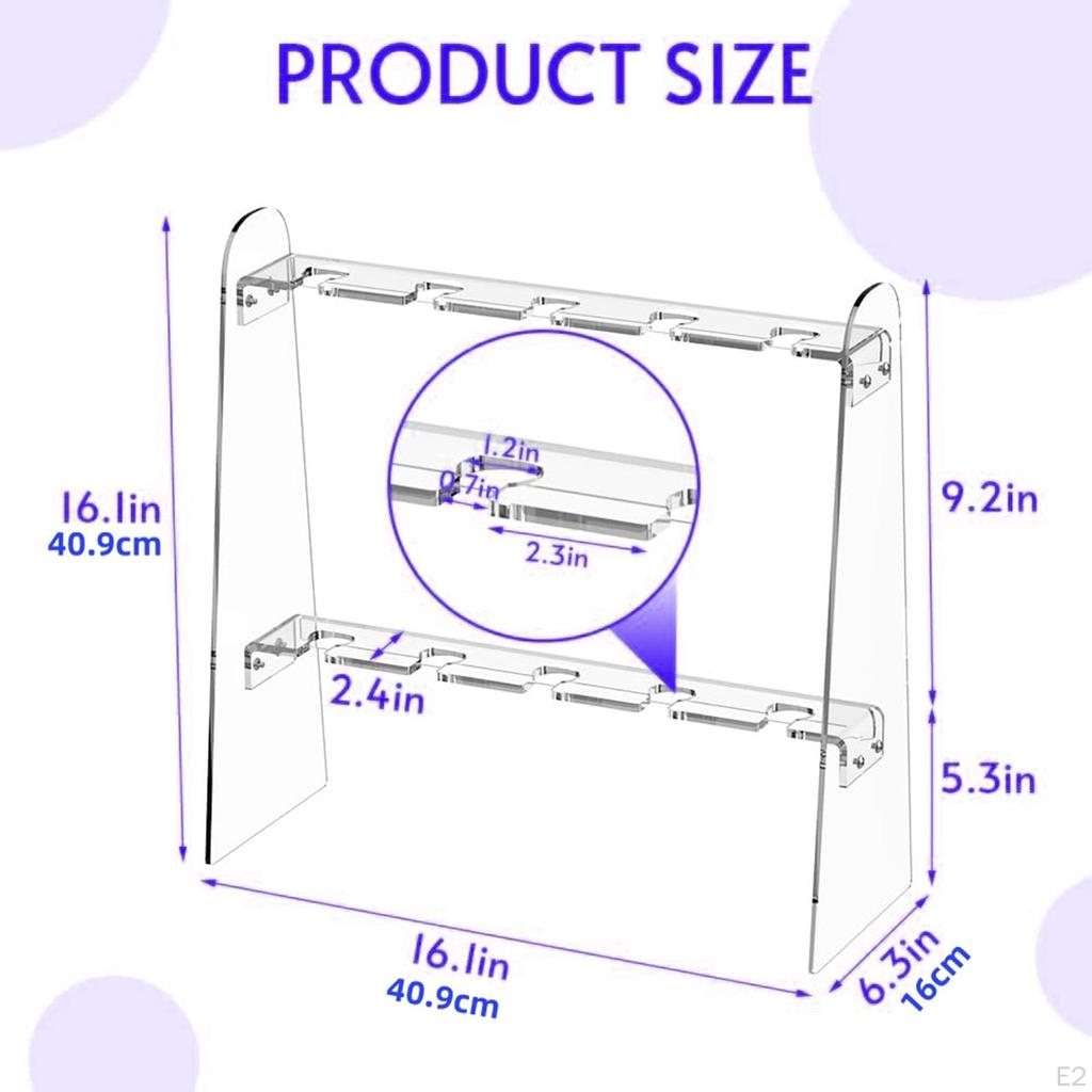 Champagne Glass Holder Stand Stemware Display Rack for Countertop Acrylic
