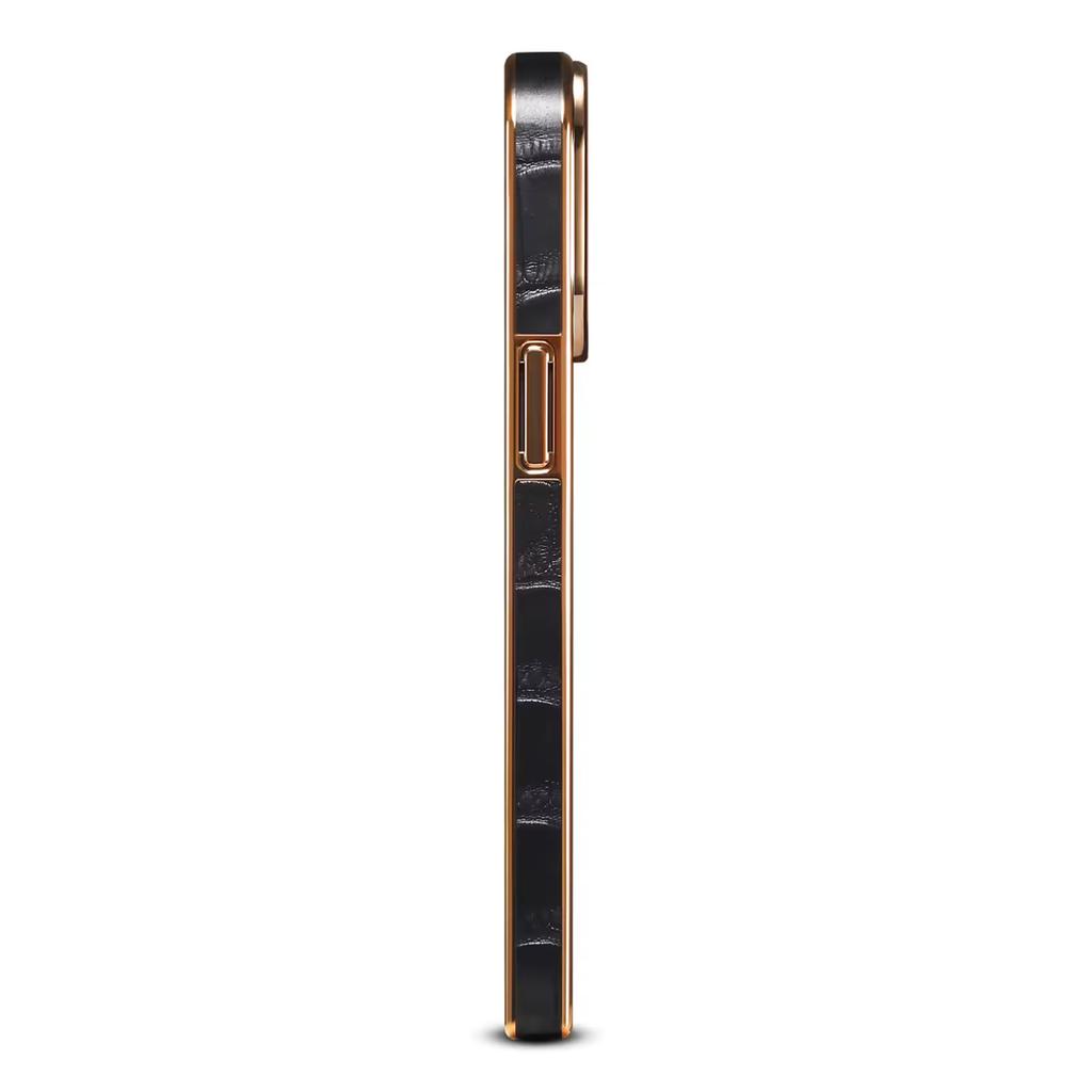 Oryginalne etui na telefon ze skóry bydlęcej dla iPhone 17 16 Pro Max Air 17Pro Galwanizowane etui z wzorem krokodyla Ładowanie bezprzewodowe