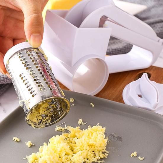 Grattugia per Formaggio a Manovella, Trituratore Rotante in Acciaio Inossidabile per Parmigiano, Tritatutto Multifunzione per Noci Cioccolato Verdure