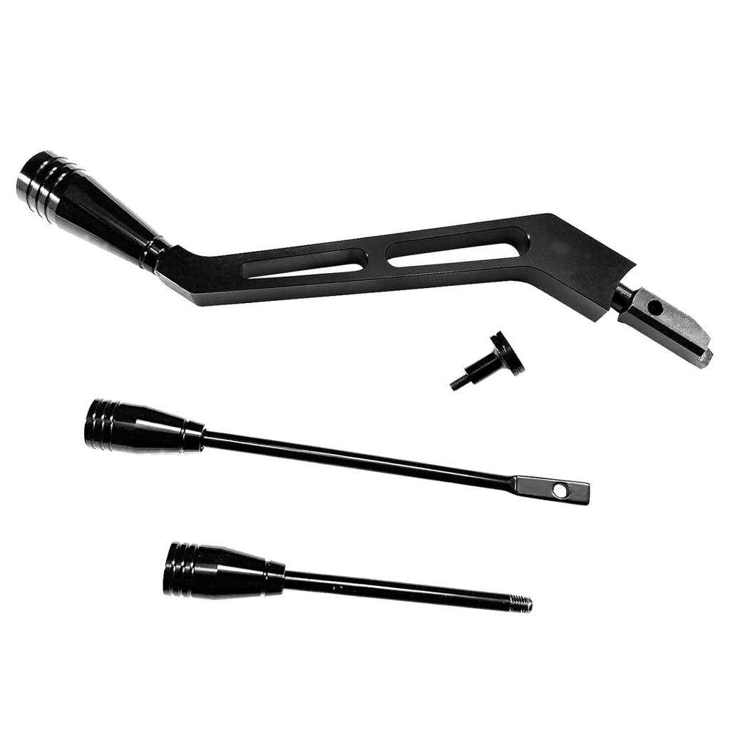 Billet Aluminum Column Shifter Turn Signal Lever Tilt Lever Flasher Knob Kit Compatible with 1967-1994 Chevy GMC Pontiac Olds Buick, Black Shifter