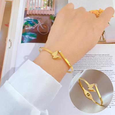 European And American Butterfly Bracelet Minimalist Retro Fashion Stainless Steel Bracelet