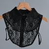 Summer Lace Floral Shirt Detachable Collar for Girls Half Shirt Blouse Fake Collar Lapel Detachable Neckwear Collar Decorative