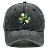 Green Heart Clover Shamrocks Printed Baseball Cap Adjustable Vintage Snapback Baseball Hat Retro Leisure Dad Hat For Hiking