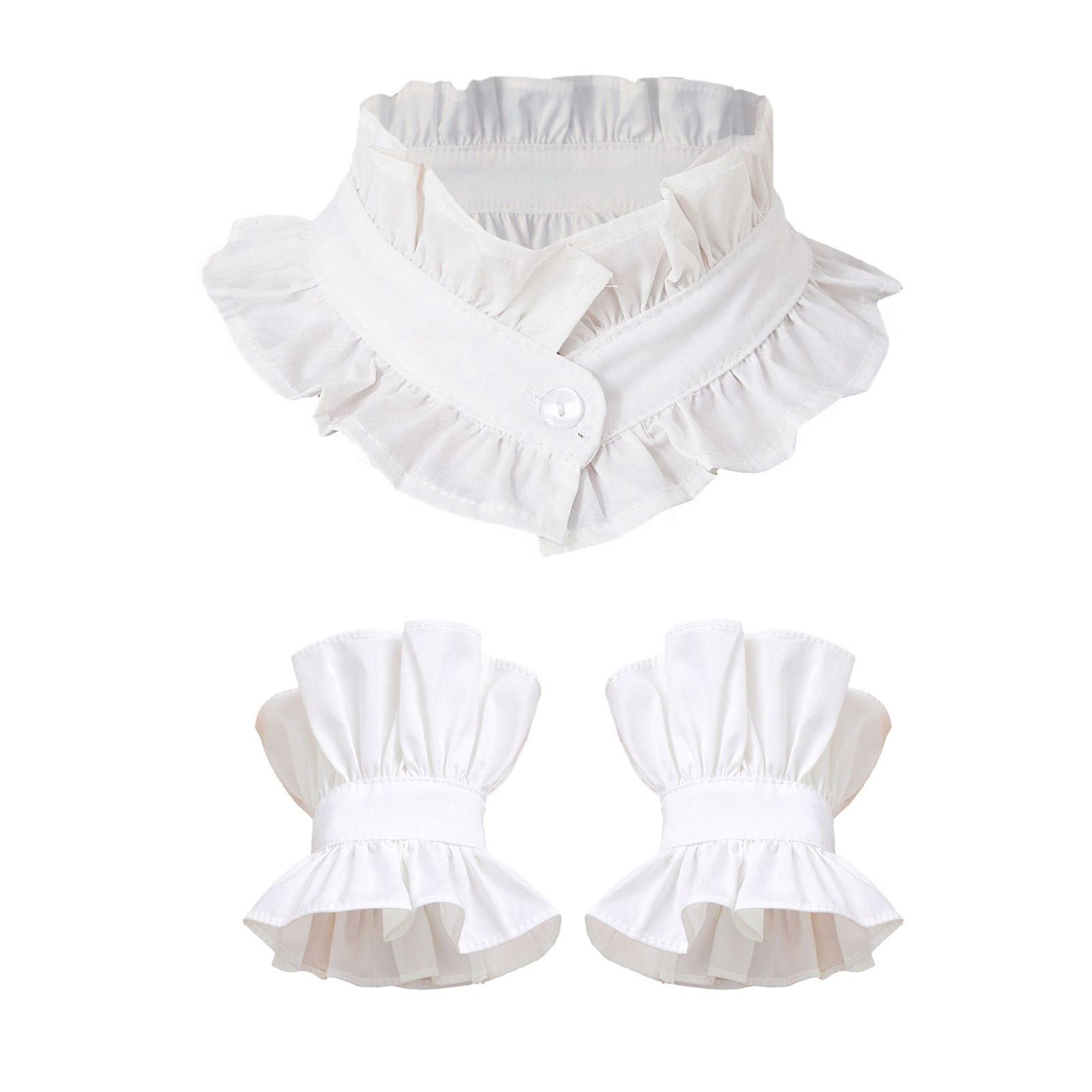 

Воротник с оборками, воротник-лацкан в стиле Ренессанс, манжеты на запястьях для рубашки, блузки, декоративный отложной ложный воротник