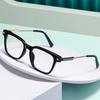 Men Square Frame Metal Bow Glasses New Style Flat Top Optical Prescription Eyeglasses with Insertion