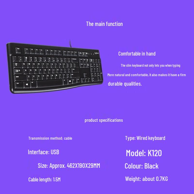 Logitech K120 Wired Membrane Keyboard