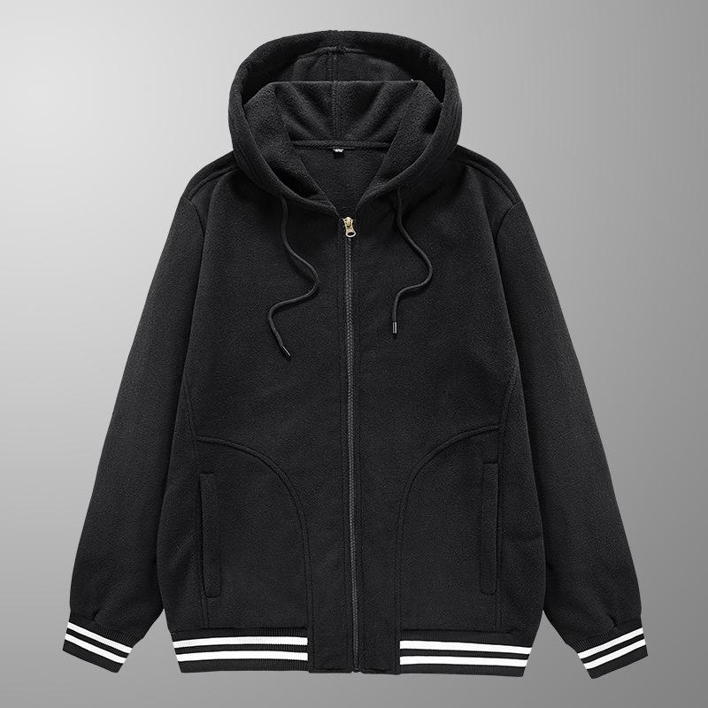 

Мужской спортивный флисовый кардиган, свитер, флисовая куртка, мужская весенне-осенняя куртка, тренд 4XL чёрный