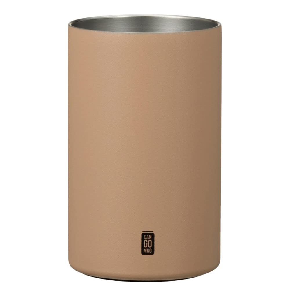 CB Japan Can Stainless Vacuum Keeps Drinks Hot or Cold Holder, Beige, 350ml, Steel, Insulated,