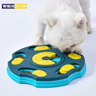 Juguetes de rompecabezas para perros, alimentador lento, aumento interactivo, dispensador de alimentos IQ para cachorros, cuenco antideslizante para comer lentamente, juego de entrenamiento para perros Gato