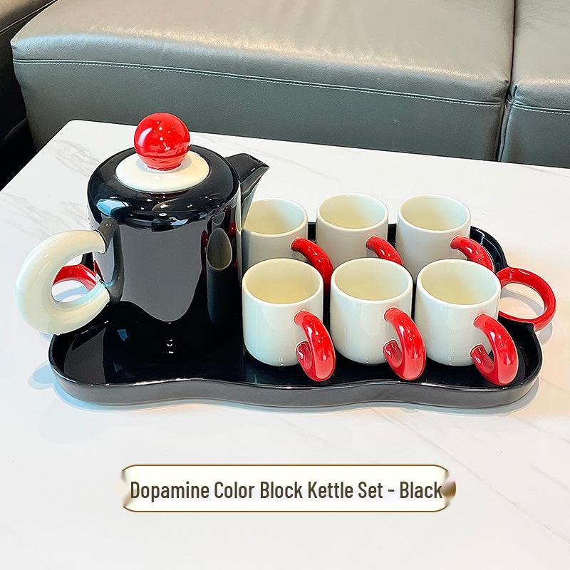 

Роскошный керамический набор для воды: Кувшин для холодной воды, чайник и чашки - Идеальный подарок на новоселье или свадьбу 1000ml