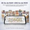 Smartphone Robuste DOOGEE Blade 10 Ultra Energy 36+256GB 6.56" 6150mAh Telephone Incassable Android 15 64MP 3-Card Slots/NFC Argent