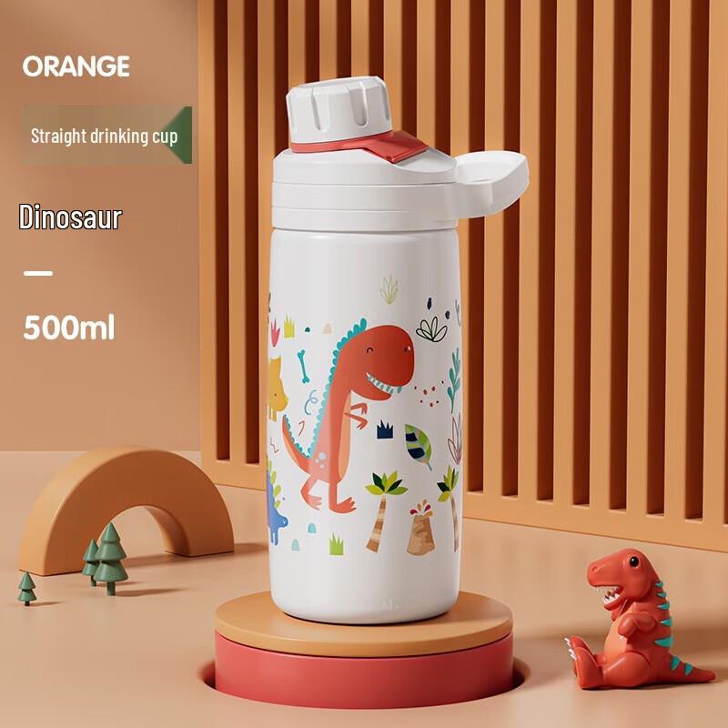 JEKO&JEKO Kids  500ml Dinosaur 316SS Insulated Straw Bottle