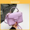 Pu Solid Color Crossbody Bag Women With Lock Closure Mobile Pocket Casual Use