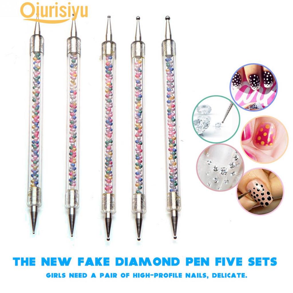 Buy 5Pcs/Set Nail Art Dotting Tool Pen Beads Double Ended Manicure Kit