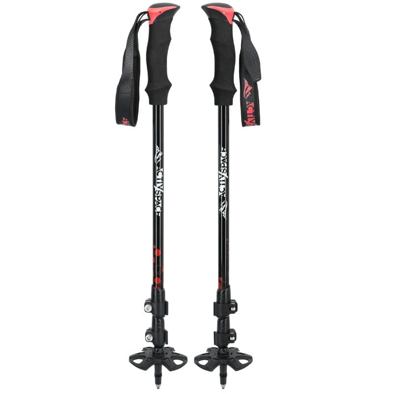 Red adjustable trekking poles - standard k02