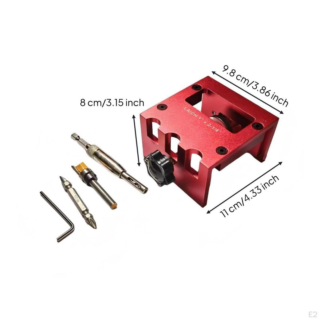 Door Lock Mortising Tool Adjustable Installation Kit Anodized Jig with Cutter