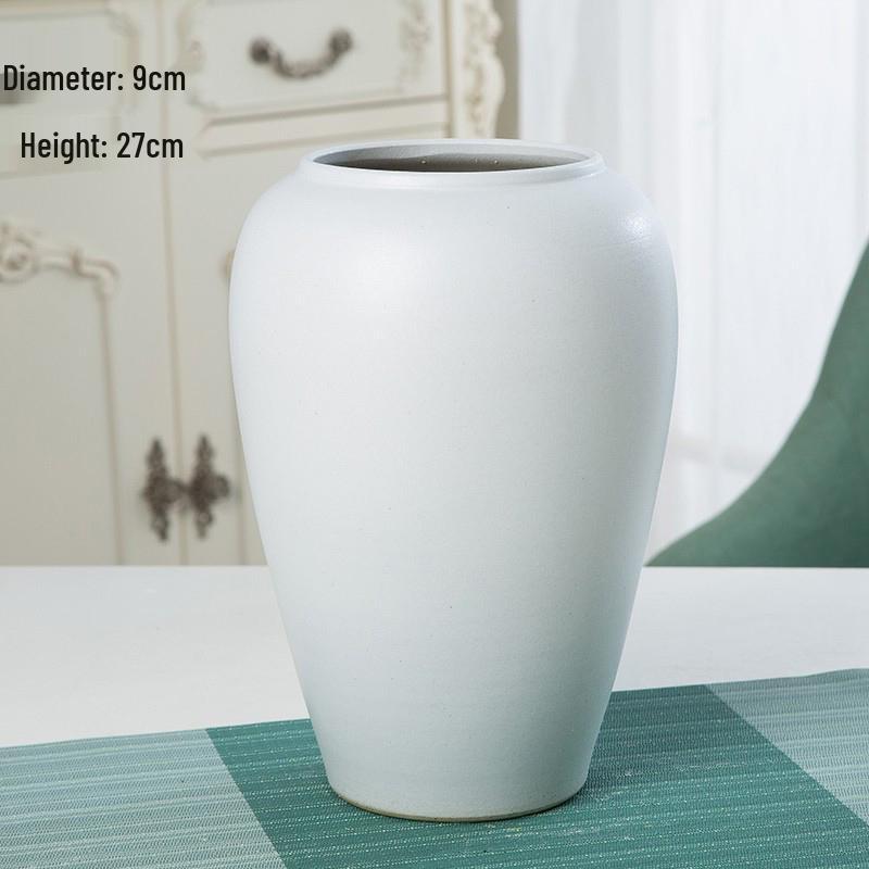 Modern Minimalist Ceramic Vase for Flower Arrangement - Decorative Pottery Jar for Living Room and Entry Table