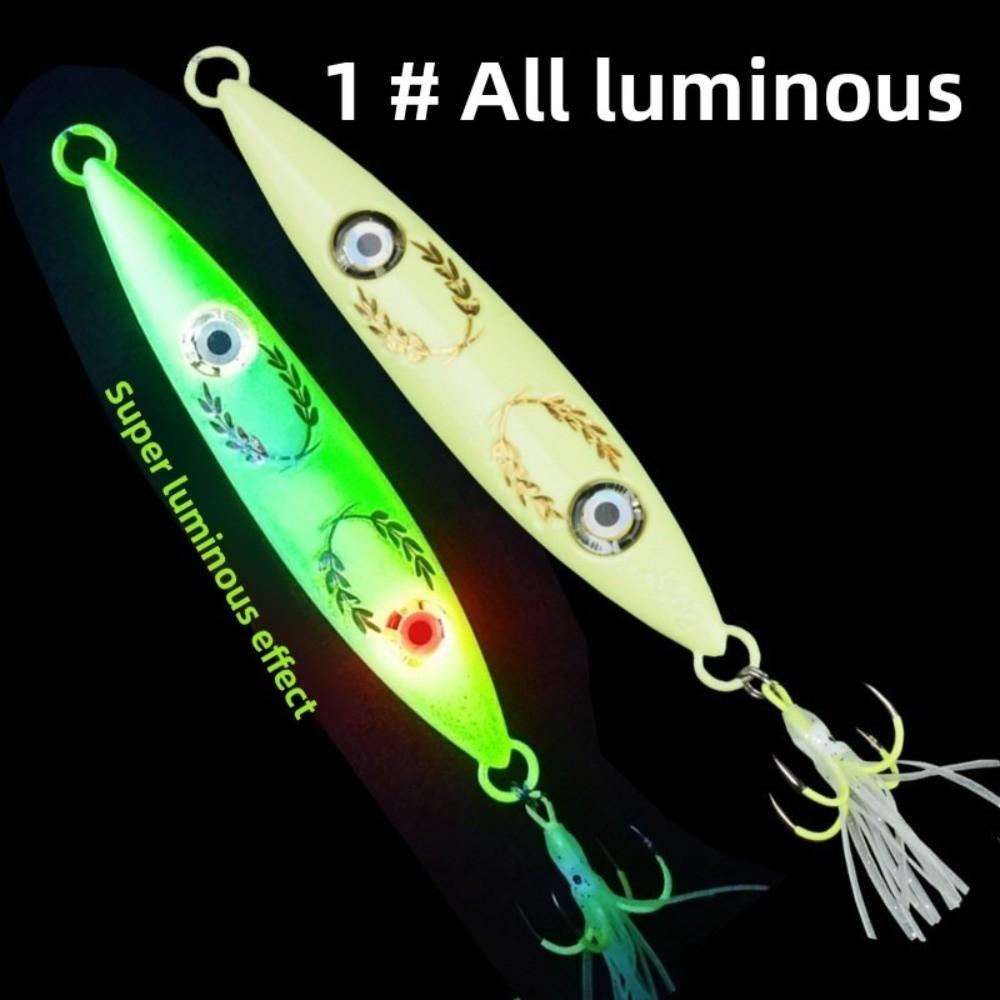 Hook Stripe Luminous UV Fishing Bait 200g 250g Slow Sinking Jig Glow Jig Lure UV Fishing