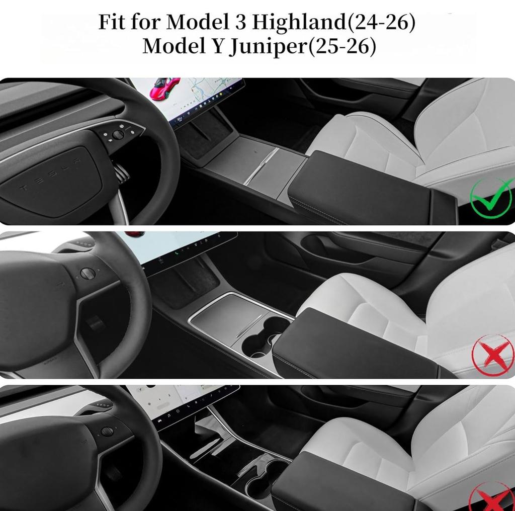 TPE 2025 2026 For Tesla Model Y Center Console Armrest Cover Juniper/Model 3 Highland Non-Slip Arm Rest Protector Accessories