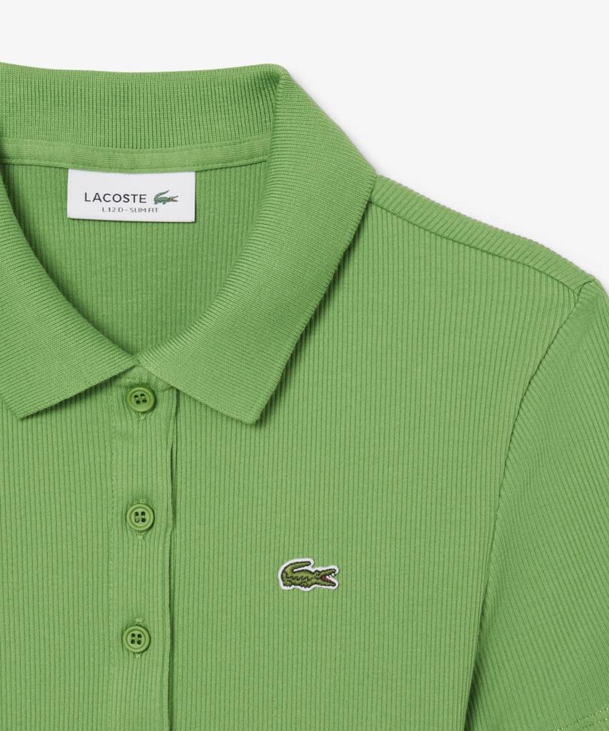 LACOSTE Women'S Slim Fit Rib Knit Polo Shirt Df5377-56G Npa
