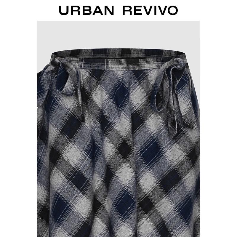 UR Women's Retro Plaid Lace-up Half Skirt