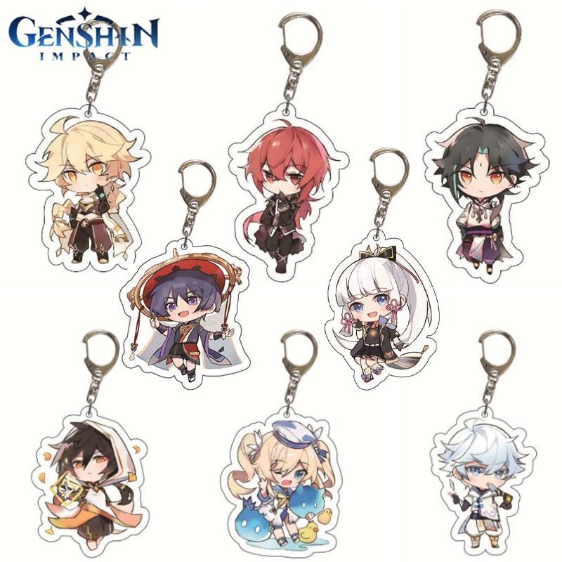 Genshin Impact Zhongli Kazuha Figure Keychain Bag Pendant Gift Anime High Quality
