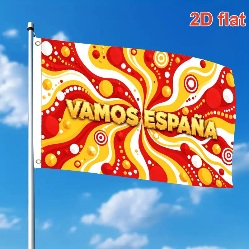 2D Flach, Einzelne Große Flagge VAMOS ESPANA Fan Graffiti Hobby Grafikdesign Spanien Kulturelle Kunst Druck 2D Flach Druck Festival Design, Einseitig, Zwei Ha