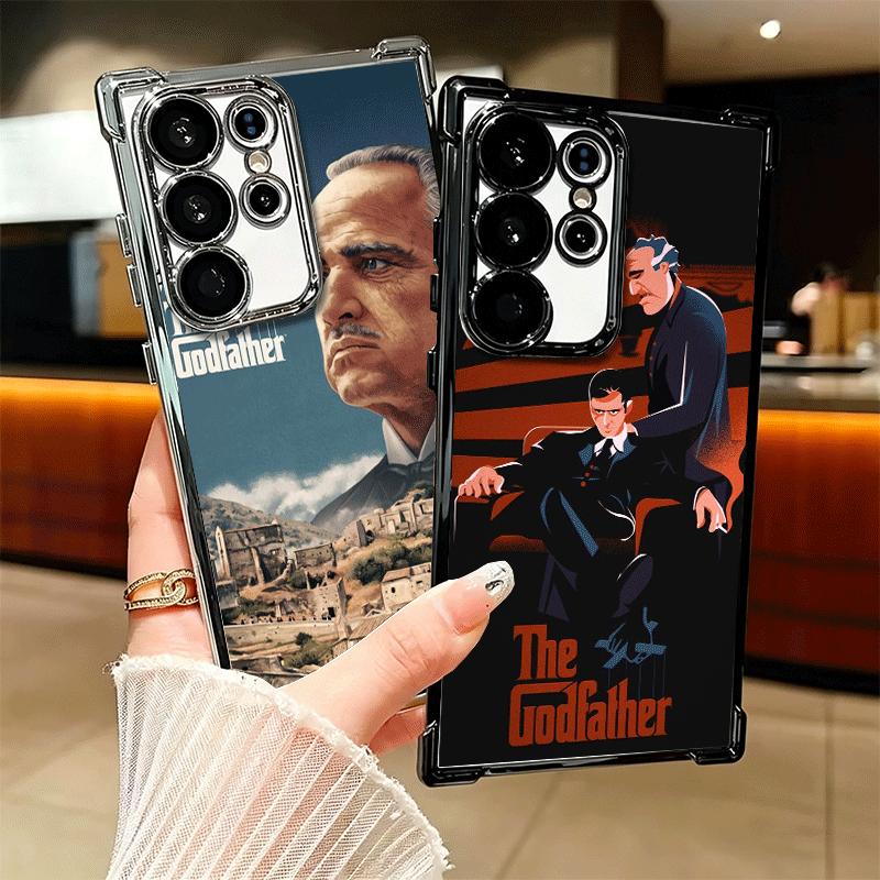 The Godfather TV Plating Phone Case For Samsung Galaxy S24 S25 FE S26 Edge S23 Ultra S22 S21 Plus S20 Anti-Fall Airabag Cover