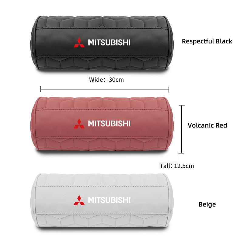 Protector de Cuello Redondo de Cuero para Coche Reposacabezas de Espuma Viscoelástica Para Mitsubishi Outlander Pajero ASX Colt I200 Ralliart Mirage Jinxuan