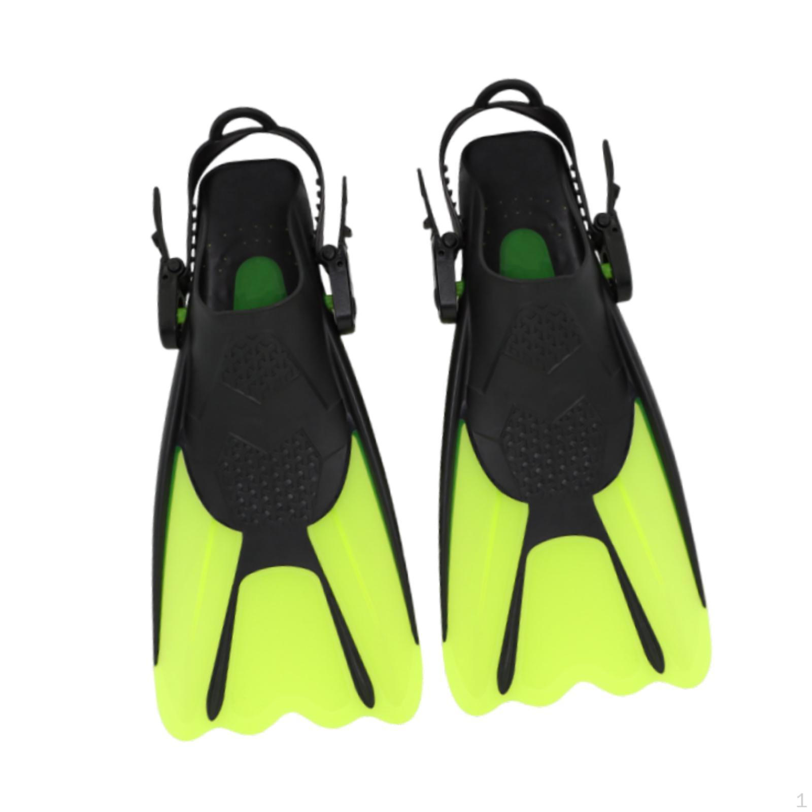 Set of Diving Fins, Swimming Snorkeling Training Fins with Lightweight Silicone Material L зелёный