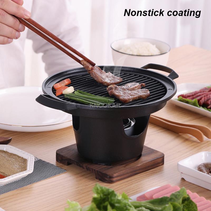 Portable Korean Home Barbecue Grill Non-stick Coating Smokeless BBQ Outdoor Patio Camping Cooker BBQ Party Cooking Tools