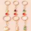Niedlicher Edelstein Jade Hase Schlüsselanhänger Bambus Schlüsselring Anhänger für Damen Mädchen Handtaschen Dekoration DIY Handgemachter Schmuck Geschenk