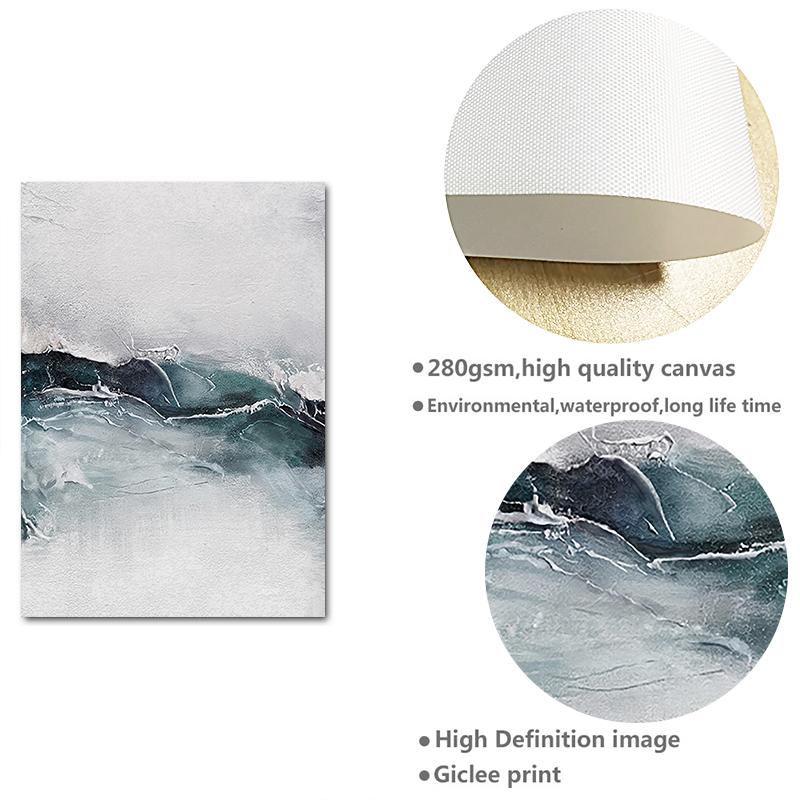 Nordic Abstract Ocean Landscape Wall Art Canvas Painting Minimalist Poster Print Decorative Picture for Living Room Home Decor