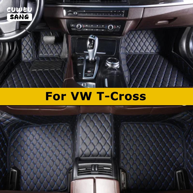 BFZ1 CUWEUSANG Custom Car Floor Mats For VW TCross T-Cross Auto Carpets Foot Coche Accessorie