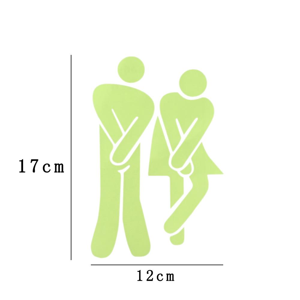Dark Bathroom Luminous Home Decor Wall Sticker Washroom Door Sign Indicator Label Toilet Sticker