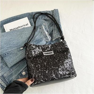 Dámská taška tote, flitrovaná kabelka, nastavitelný ramenní popruh, crossbody kabelka na svatbu, ples, večírky, cestování