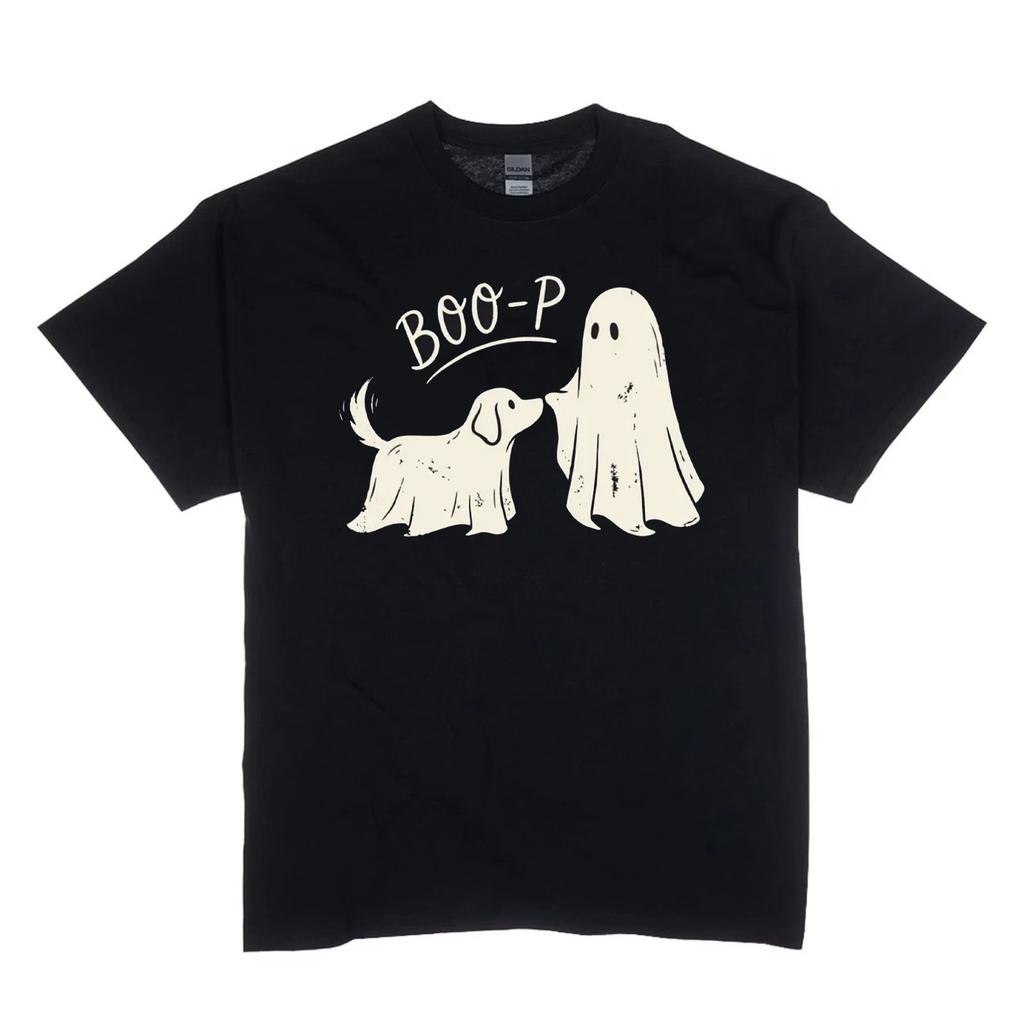 Boo-p Ghost Dog T-Shirt, Funny Halloween Dog Mom Shirt