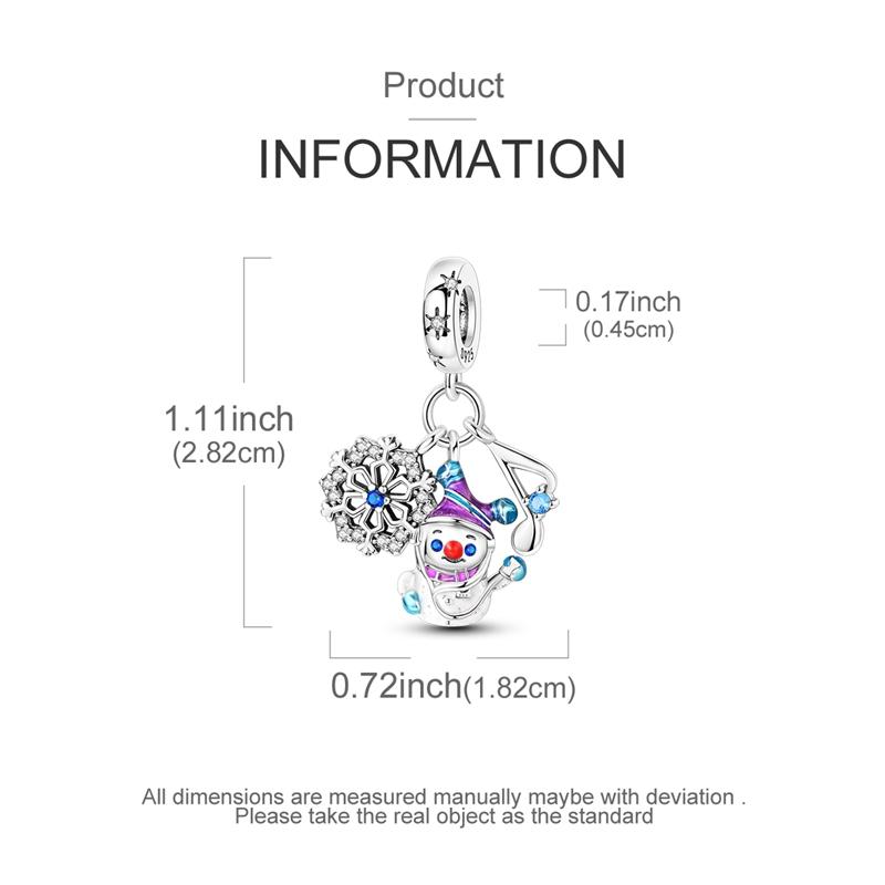Original Copper Charms Beads Snowflake Snowman Penguin Snow Boots Dangle Fit Women Original Bangle Bracelet