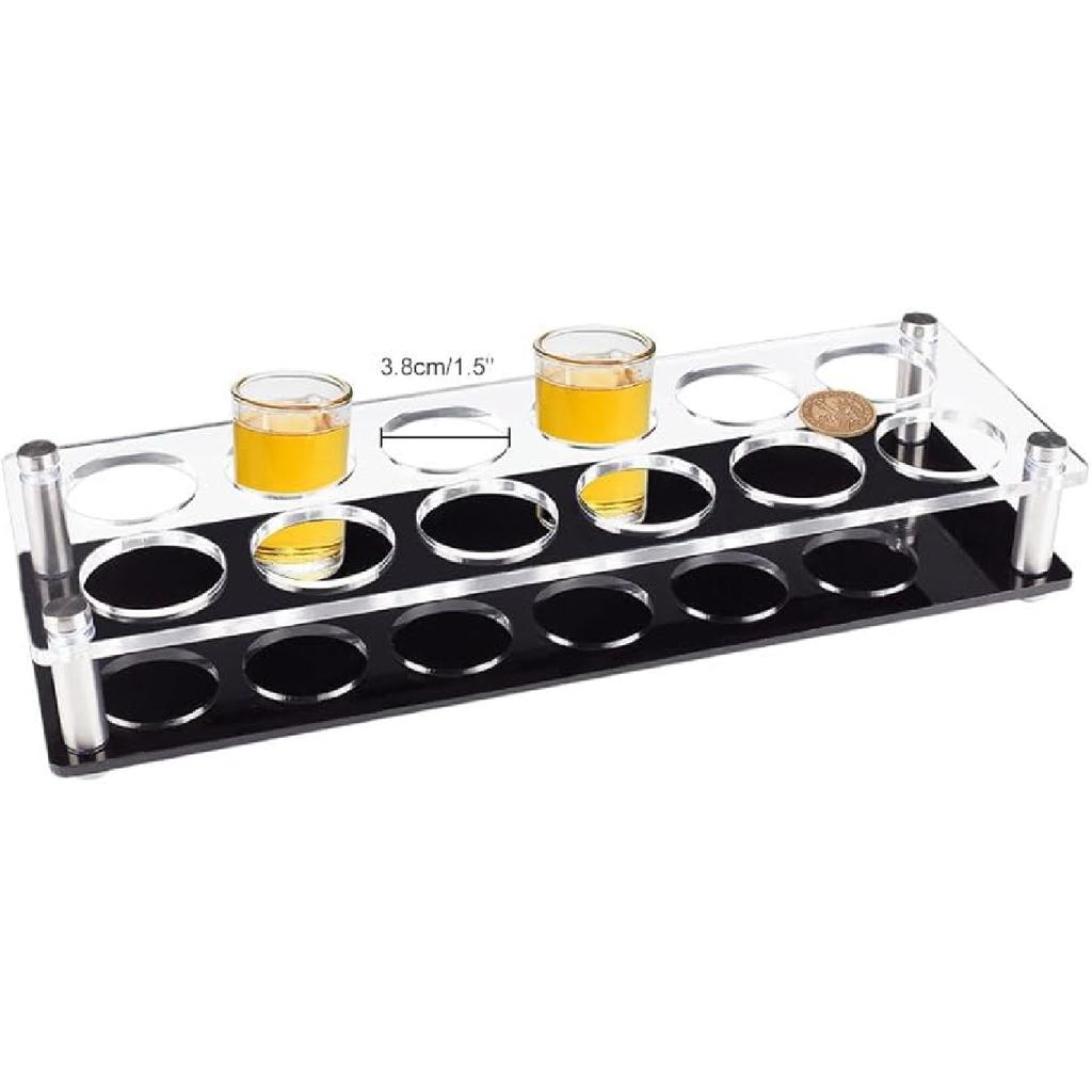 NBEADS 24 Shotglas-Tablett-Halter, Bar Acryl Shotglas-Halter Weinglas-Tasse Serviertablett Tassen-Organizer Shotglas-Display Bar-Zubehör für