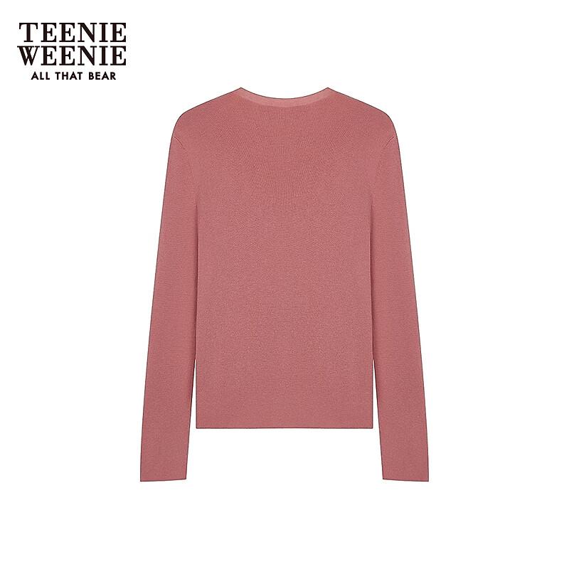 Teenie Weenie Women's Bear Graphic Spliced Knit Sweater