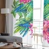 Tropical Vintage Pink Flowers Green Parrot Sheer Curtains for Living Room Tulle Window Curtain Bedroom Kitchen Veil Drapes