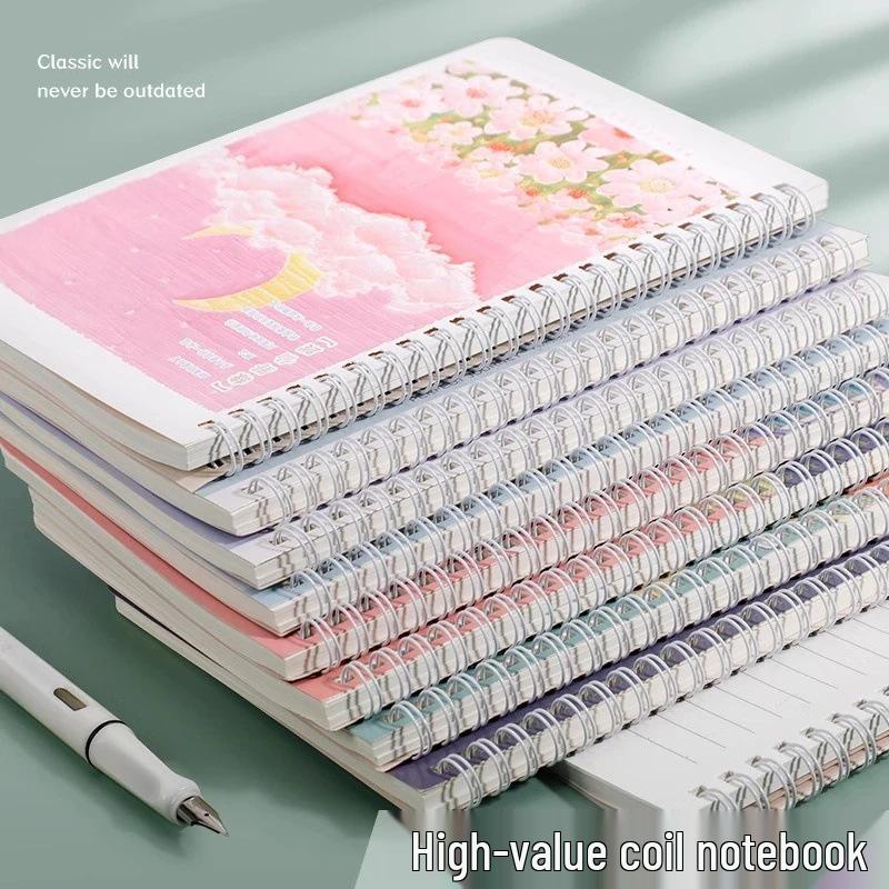 2er-Pack A5 Cartoon Spiralnotizbücher: 60 Verdickte Blätter für Studenten