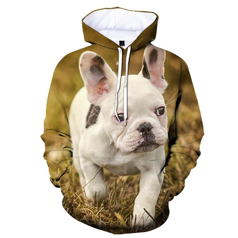 

Милые толстовки с изображением французского бульдога с 3D-принтом, мужская мода, повседневная толстовка с длинными рукавами, уличная толстовка, детская осенняя одежда 6XL