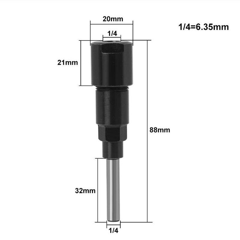 Router Collet Extension Engraving Machine Extension Rod 1/4" 8mm 12mm 1/2"Shank Bit