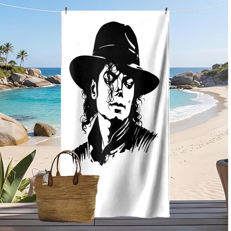 Asciugamano da Spiaggia Michael Jackson Stampato Asciugatura Rapida Super Assorbente Morbido Leggero Asciugamano da Bagno per Piscina Viaggi Estivi