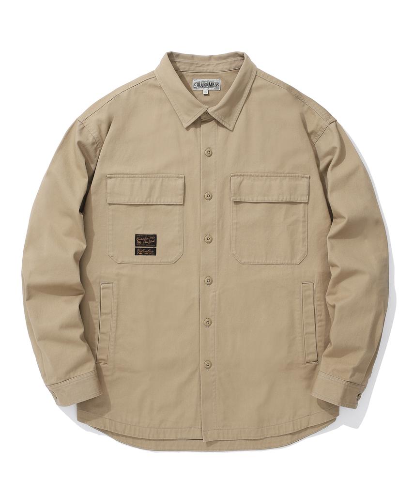 COLUMBIA UNIVERSITY Sl-Label Two Pocket Cotton Shirts Heritage Beige