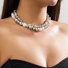 Boho Sweet Imitation Pearl Size Ball Mixed Collar Necklace Women Multi layered Girls Bride Jewelry Gift